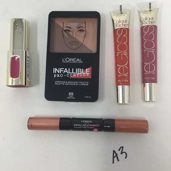 L'oreal 5 Pc Le Gloss Colour Riche Lip Pink Eye A3 - Picture 2 of 7